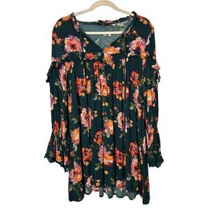 Blu-Pepper Women's Small Floral Print Mini Dress Babydoll Y2K Summer Style